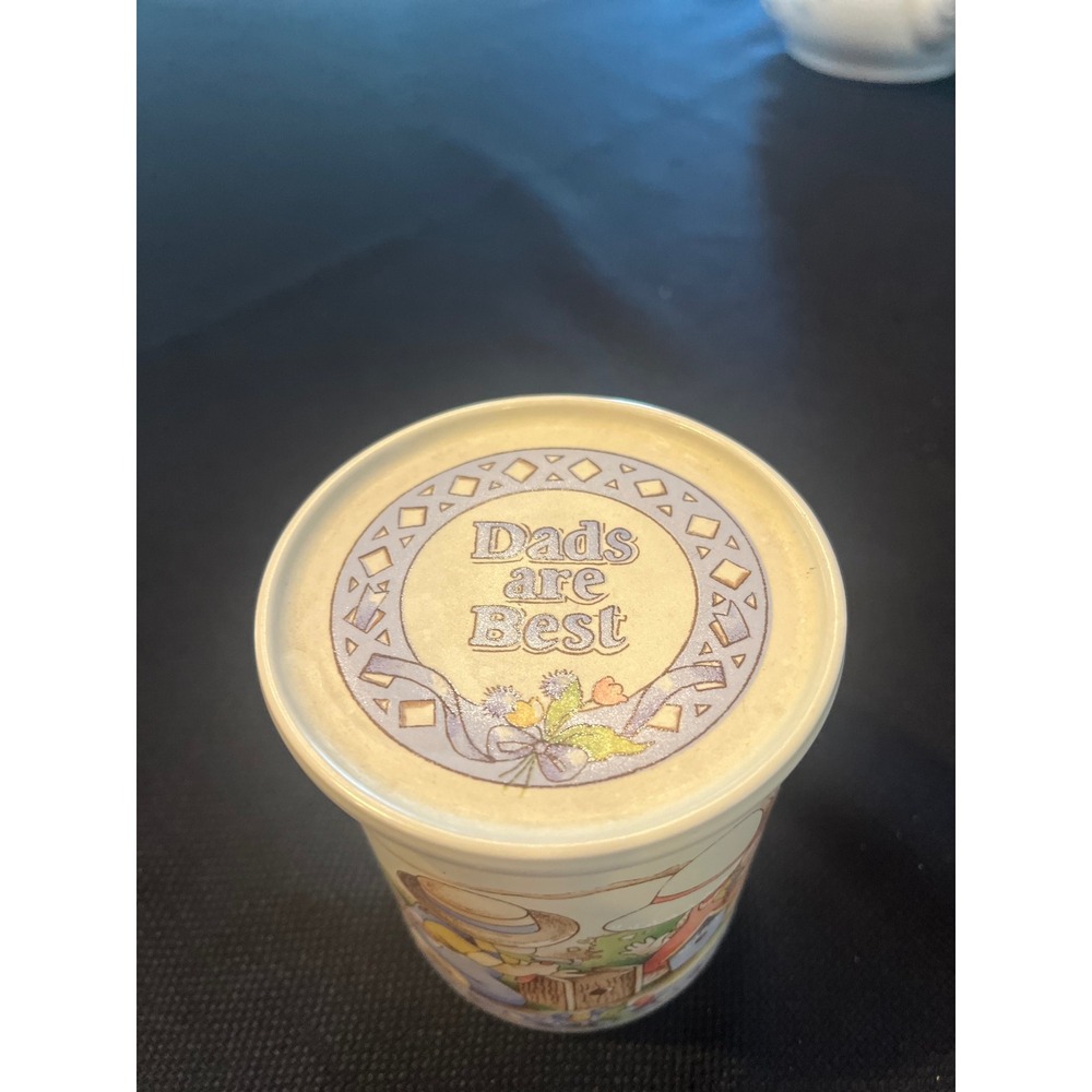 Vtg Watkins Country Kids "Dads Are Best" Mug Coffee Cup Coaster Lid Father's Day - Picture 9 of 9